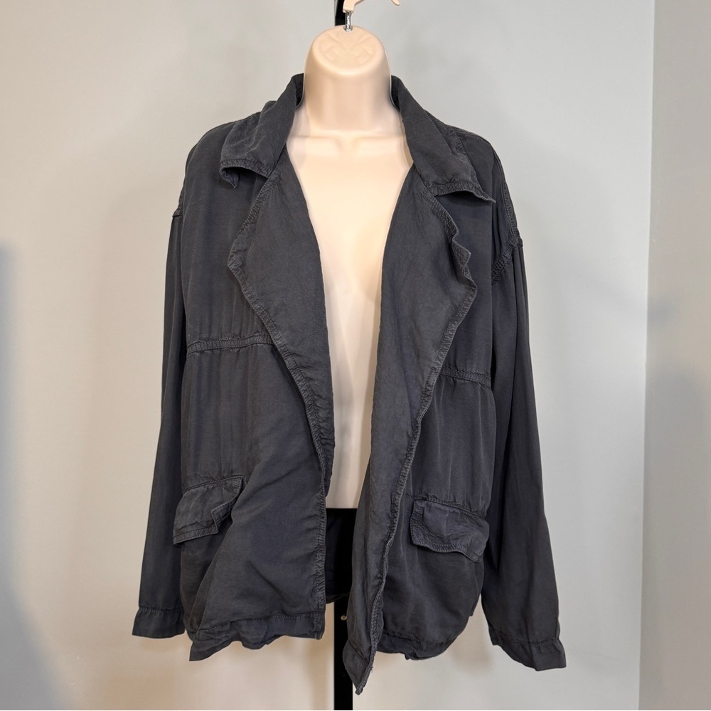 Caslon Grey Draped Utility Jacket - Size M - Picture 2 of 8